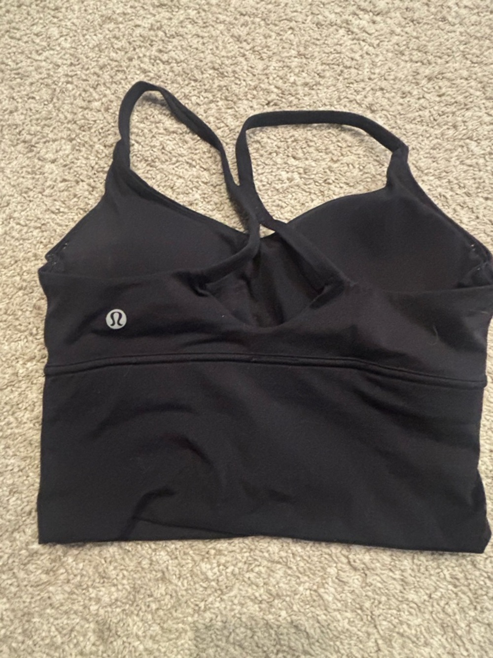 lululemon athletica Black Strappy Longline Sports Bra